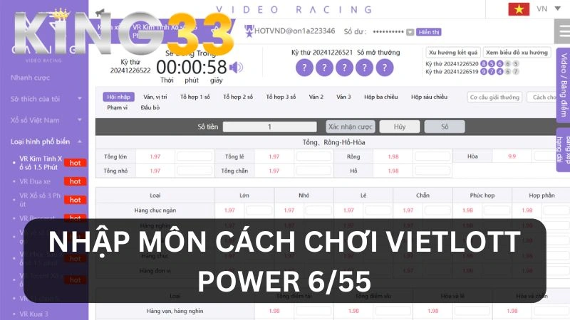 Cách chơi Vietlott Power 6/55
